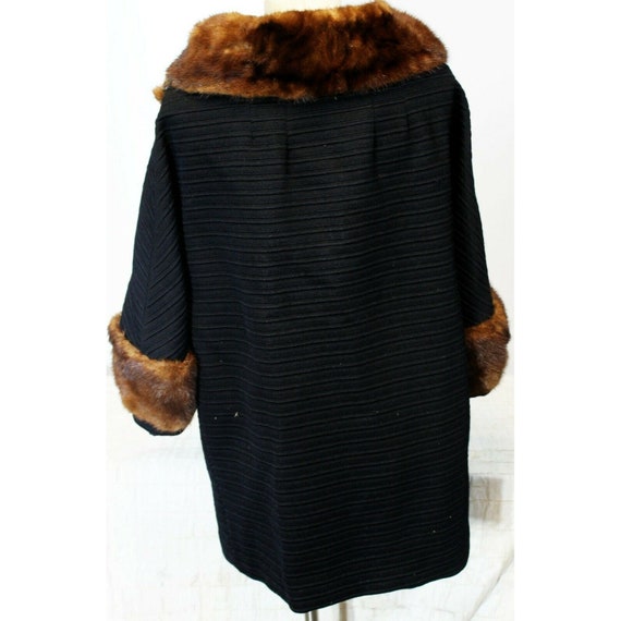 Vtg 1960s YouthCraft Black Coat Real Beaver Fur C… - image 3