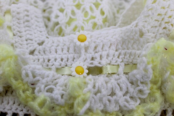 Vtg 70/80's Handmade Crochet Dress Girls Sz 4 Dai… - image 7