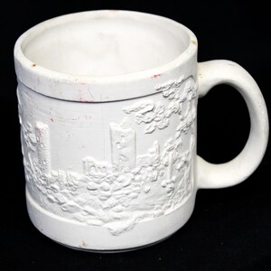 VTG Merlin Wizard Castle Mug Unglazed Pottery Greenware Ceramic Art Craft
