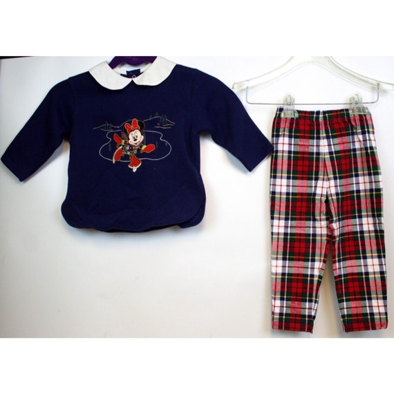 NWT VTG 90s Disney Store 2 Pc Outfit Fleece Shirt… - image 1