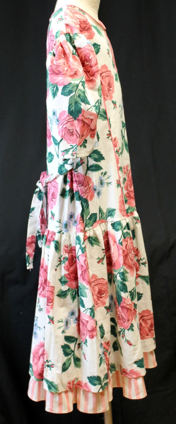 Rose Cottage Floral Pink Roses Dress Girl Sz 14 S… - image 2