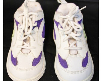 Stride Rite Kid's White Leather Sneakers sz 7.5 Early 2000s Unisex