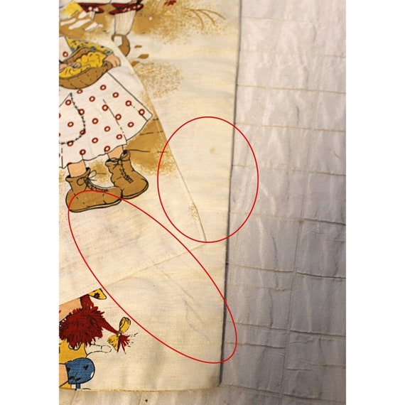 Vtg 1975 Handmade 20 x 23.5 Drawstring Bag Prairi… - image 8