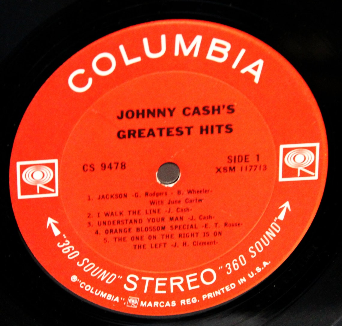 VTG Johnny Cash's Greatest Hits Vol 1 Album Columbia Etsy