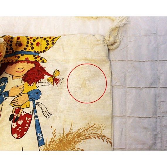Vtg 1975 Handmade 20 x 23.5 Drawstring Bag Prairi… - image 9