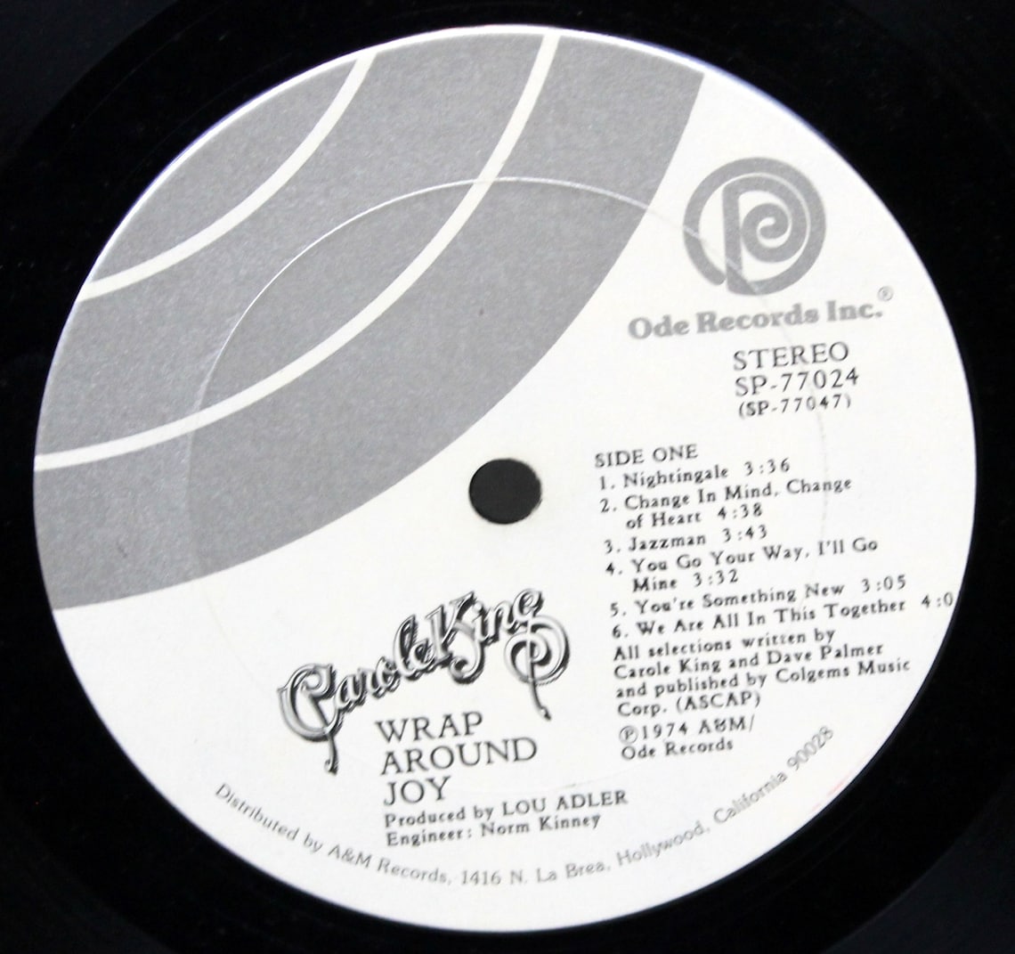 1974 Carole King Wrap Around Joy Vinyl LP Ode Records Soft Etsy