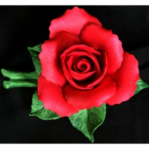 VTG Olympiad Hybrid Red Rose Flower Porcelain Ceramic Figurine Sculpted