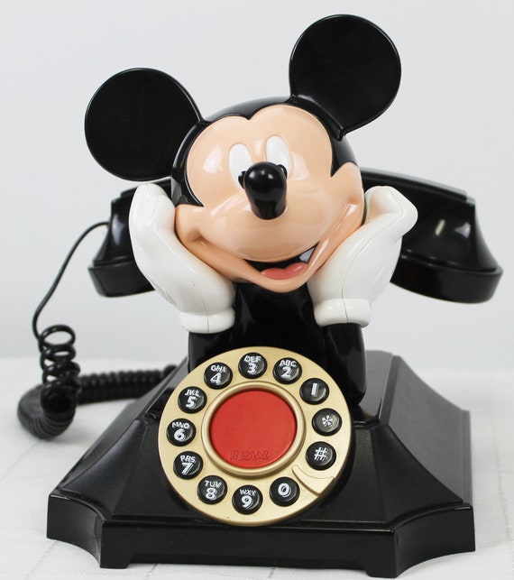 Disney Mickey Mouse Desk Phone Telemania Touch Tone Buttons Etsy