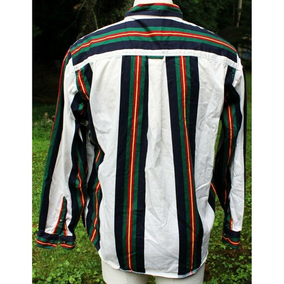 Vtg 90s Gulf Traders Classic White Striped Long S… - image 6