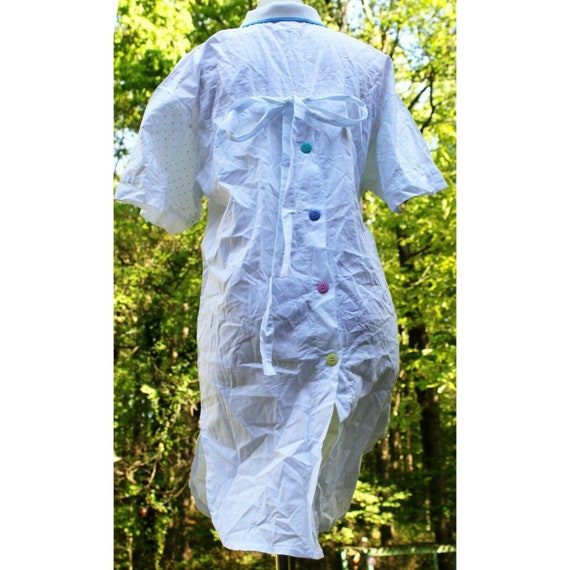 VTG 1980s Gitano Nites White Shirt Dress Short Sl… - image 5