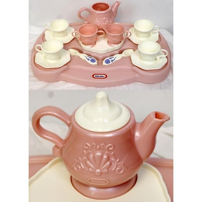 Juego de té elegante victoriano VTG Little Tikes con bandeja para