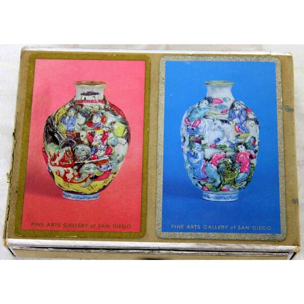 2 Decks Playing Cards Congress Fine Arts Gallery San Diego Vases Oriental Art