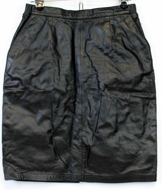 Black leather pencil skirt size clearance 12