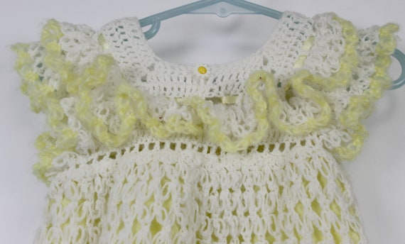 Vtg 70/80's Handmade Crochet Dress Girls Sz 4 Dai… - image 3