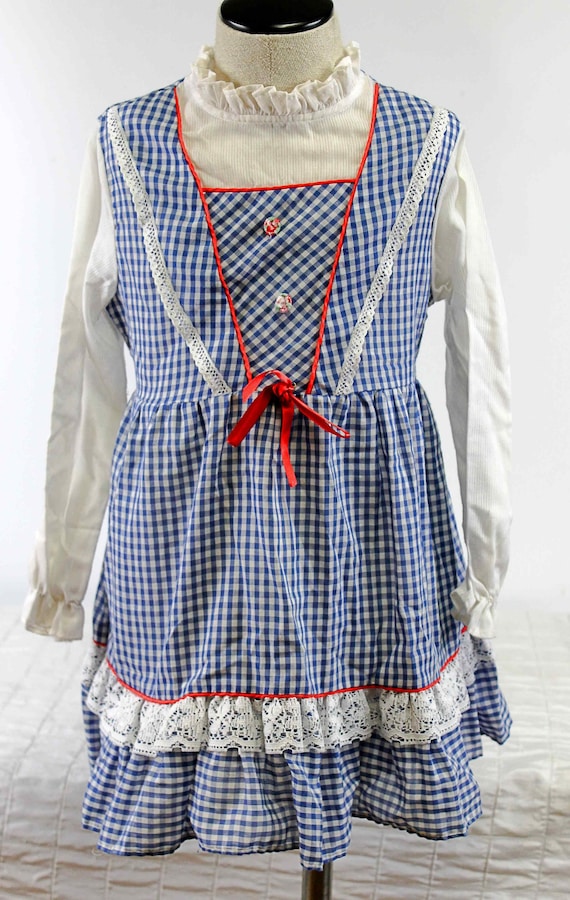 Blue/White Plaid Dress Little House Dorothy Girls 