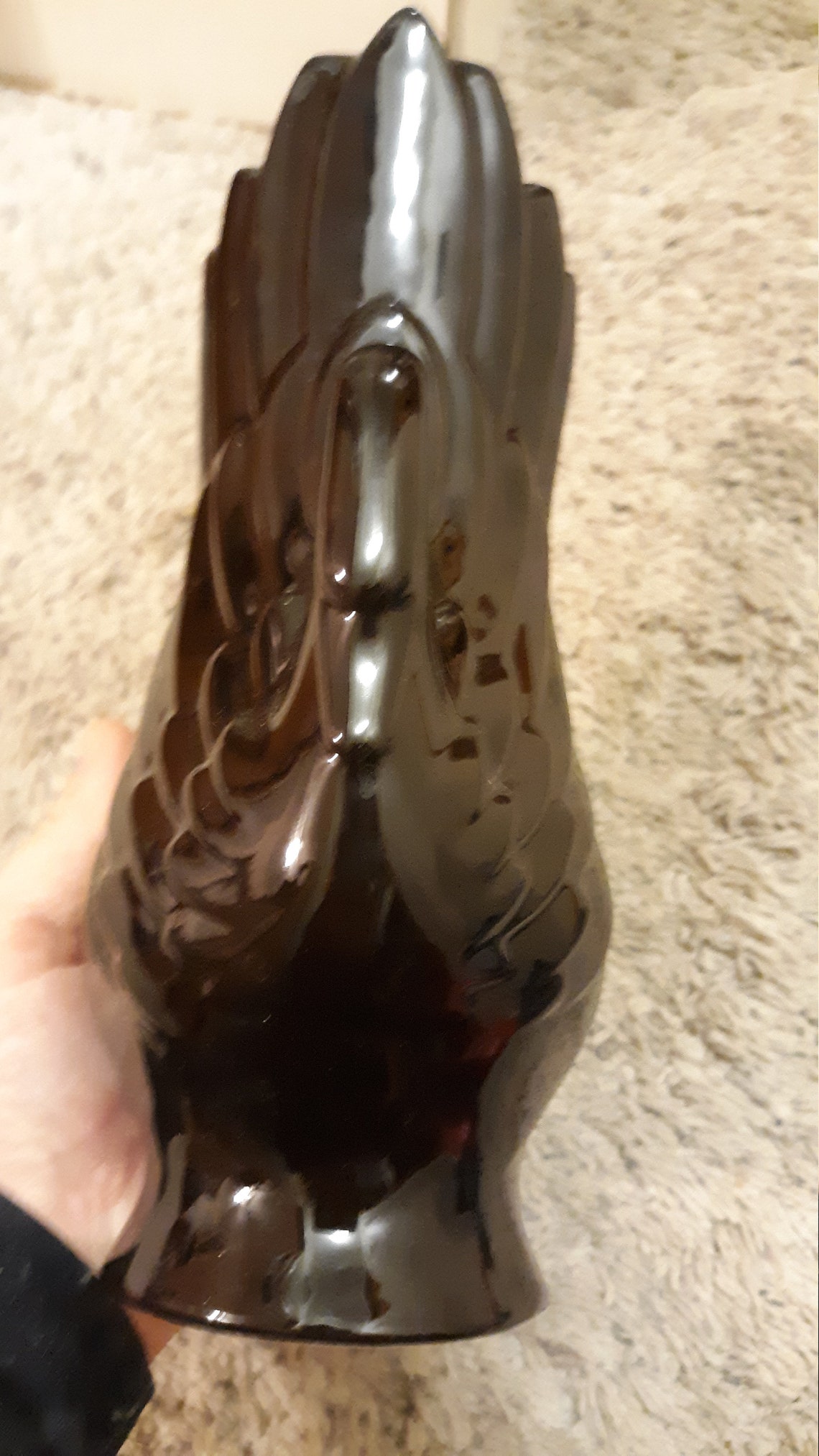 Vintage HAEGER Ceramic Double Black Swan Flower Vase Etsy UK