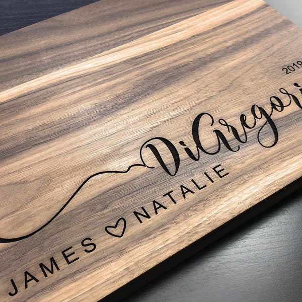 Personalized Cutting Board - Wedding Gift, Custom Wedding & Anniversary Gift for Couples, Housewarming New Home Kitchen Decor Gift,Engraved,