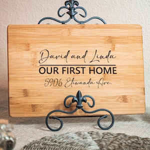 Housewarming Gift Cutting Board Our First Home Gift Realtor Closing Gift Custom Realtor Logo, Gift for Clients Realtor Gift Buyers, Sellers