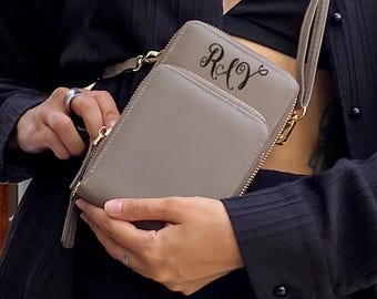 Personalized Crossbody Travel Bag with Touch Screen Phone Holder