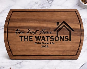 Housewarming Gift, Personalized Cutting Board, Custom Engraved Charcuterie Cheeseboard