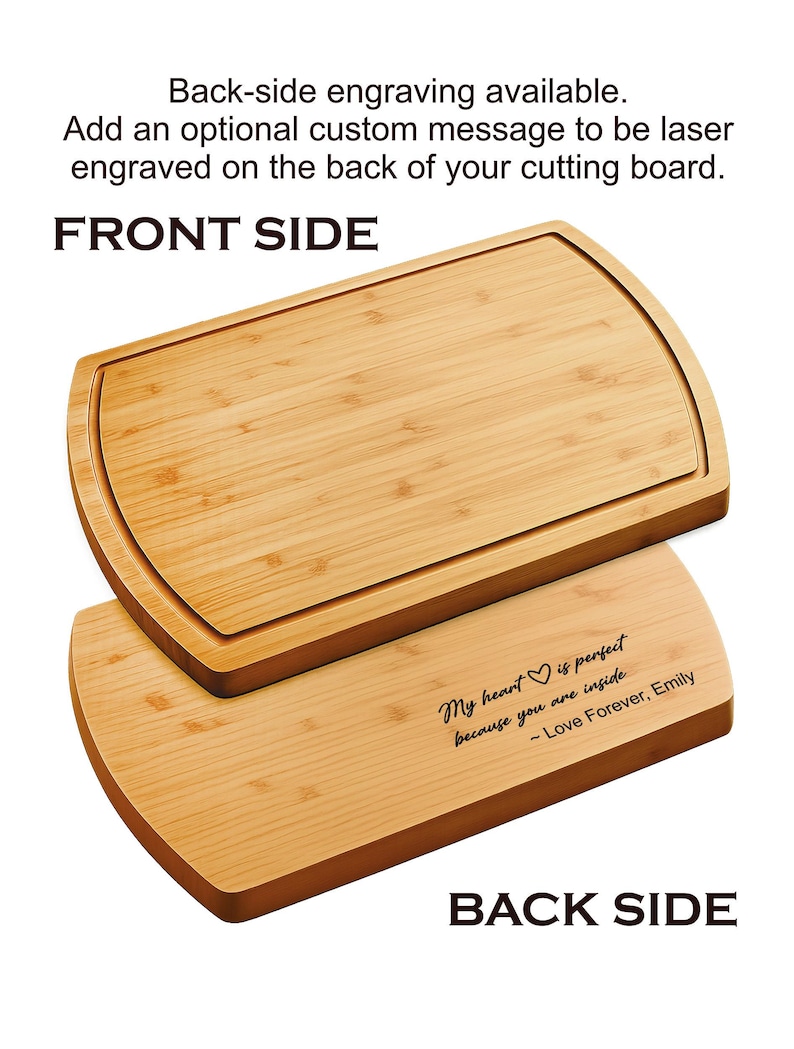 Custom Engraved Cutting Board Personalized Wood Serving Tray Wedding Anniversary Gift image 6