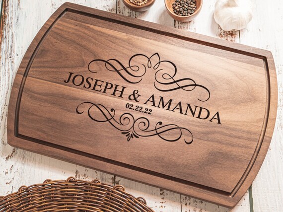 Custom Gift Personalized Kitchen Fiance Wedding Gift Bamboo Gifts for Mom Personalized Custom Cutting Board Engagement