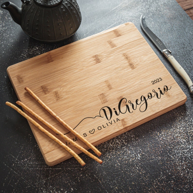 Personalized Cutting Board Wedding Gift, Custom Wedding & Anniversary Gift for Couples, Housewarming New Home Kitchen Decor Gift,Engraved, image 8