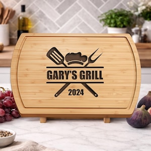 BBQ Cutting Board for Dad Personalized Custom Name Grill Gift for Fathers Day