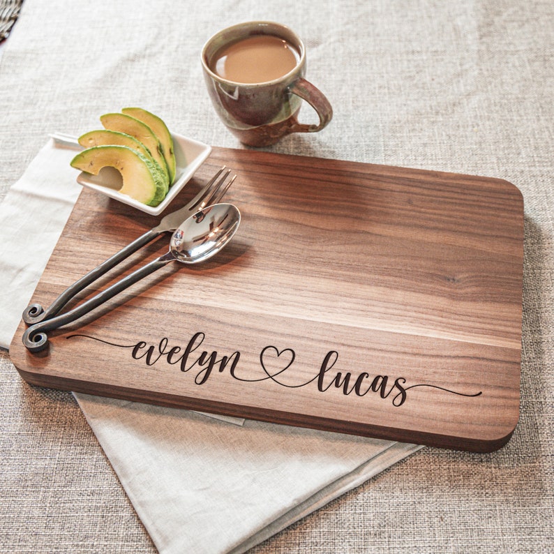 Personalized Cutting Board Walnut Maple Bamboo Engraved Cutting Board Personalized Wedding Gift Housewarming Gift Custom Gifts image 1
