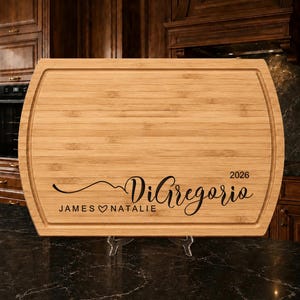 Custom Anniversary Gift for Couple, Personalized Charcuterie Board, Engraved Cutting Board