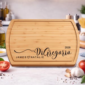 Charcuterie Board Family Name Gift for Couples Personalized Serving Tray Wedding Anniversary Gift