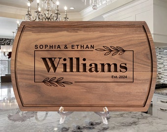 Personalized Handmade Cutting Board Decorative Name & Initial, Custom Wood Cheese and Charcuterie Boards, Wedding and Anniversary Gifts,~