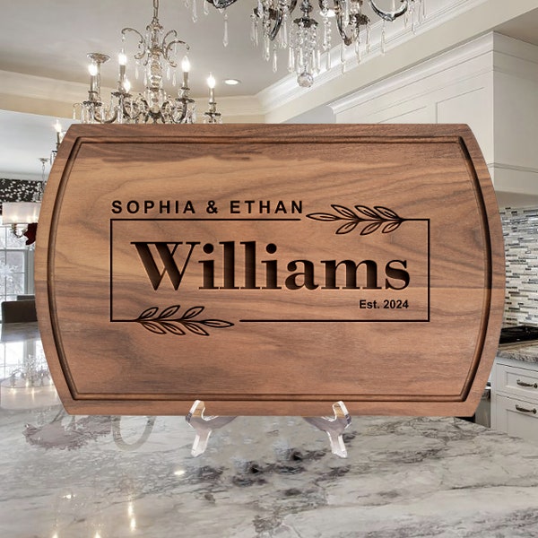 Personalized Handmade Cutting Board Decorative Name & Initial, Custom Wood Cheese and Charcuterie Boards, Wedding and Anniversary Gifts,~