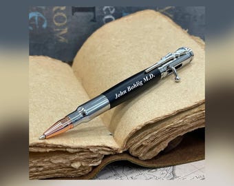Personalized Bolt Action Tactical Pen, Custom Engraved Name Pen, Military Veteran Gift