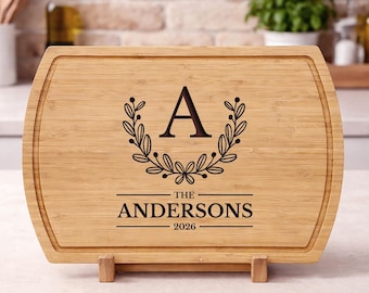 Personalized Cutting Board Monogram Wedding Gift, Engraved Charcuterie Board, Gifts for Couple