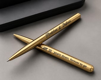 Personalized Twist Bronze Ballpoint Pen, Custom Engraved Wedding Anniversary Gift for Him