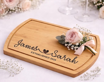 Personalized Cutting Board Wedding Gift, Custom Engraved Charcuterie Board Anniversary Gifts