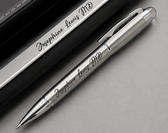 Personalized Silver Pen, Custom Engraved Name Pen, Christmas Gift for Men, Elegant Writing Present