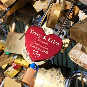 Personalized Padlock Two Hearts Locked Forever Heart Lock, Custom Lock Gift, Wedding Gifts, Anniversary Gifts for Boyfriend Gift for Him image 8