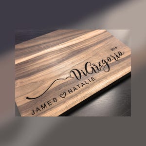 Personalized Walnut Cutting Board Custom Engraved Wedding Gift, Anniversary Charcuterie Cheese Board Bridal Shower Gift Housewarming Present
