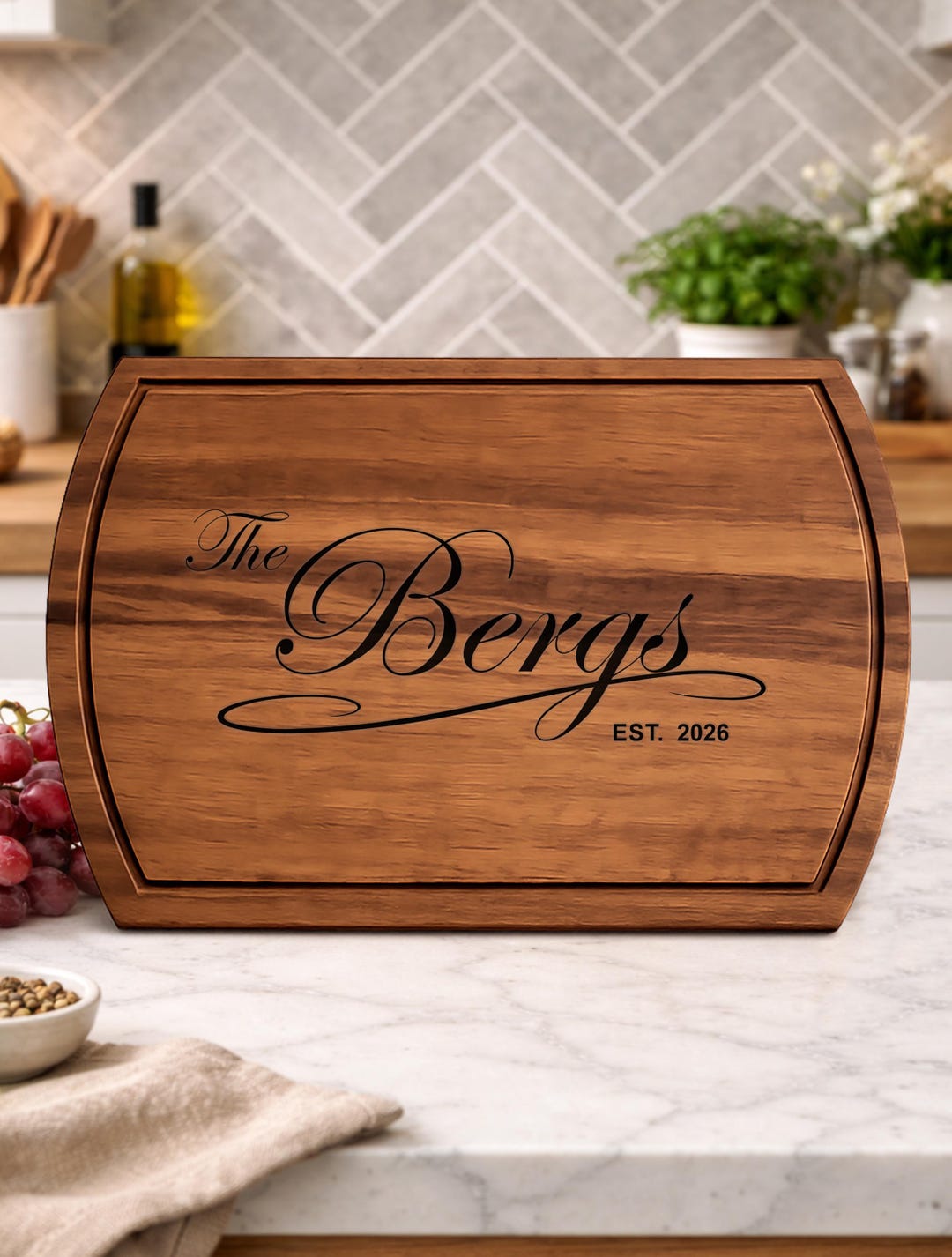 Personalized Wedding Gift Engraved Acacia Cutting Board, Custom ...