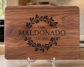 Personalized Walnut Cutting Board, Wedding Charcuterie Boards Custom Engraved Serving Board for Couple