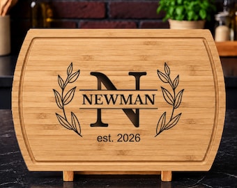 Personalized Bamboo Cutting Board, Engraved Wedding Gift, Custom Charcuterie Board
