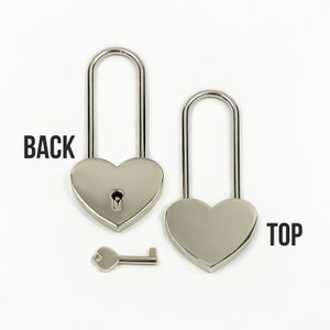 Personalized Padlock Two Hearts Locked Forever Heart Lock, Custom Lock Gift, Wedding Gifts, Anniversary Gifts for Boyfriend Gift for Him image 9