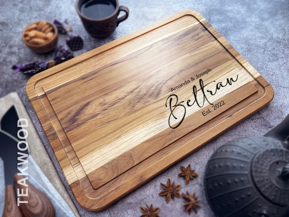 Custom Engraved Cutting Board Personalized Wood Serving Tray Wedding Anniversary Gift