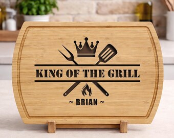 Personalized Cutting Board Grilling Gift for Him, Engraved BBQ Board, Mens Christmas Gifts