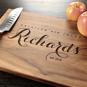Personalized Cutting Board Anniversary gifts, bridal shower gifts
