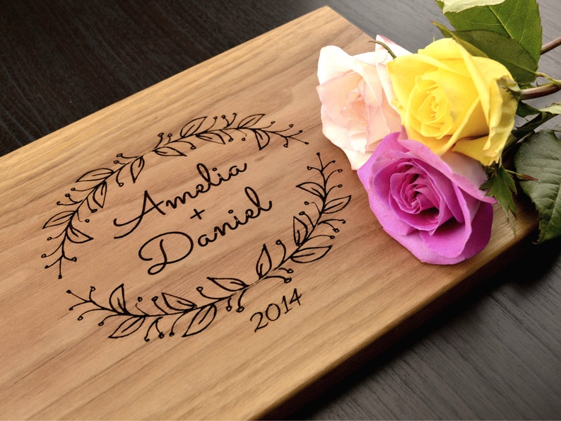 Charcuterie Board Personalized Cheese Cutting Board Wedding Gift for Couples, Anniversary Gift Housewarming Gift Best Valentines Day Gift image 5