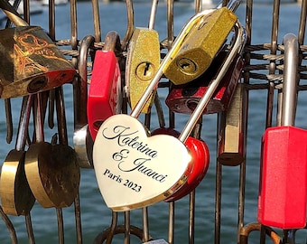 Personalized Gold Heart Love Lock – Custom Engraved Keepsake for Couples