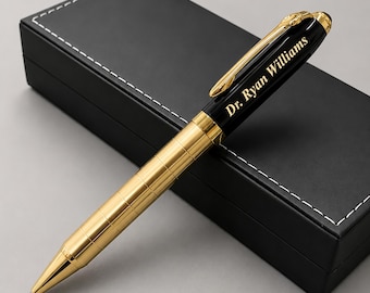 Custom Engraved Gold Ballpoint Pen Personalized Pen Wedding Gift for Couple